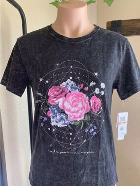 Rebellious One  Floral Graphic Tee